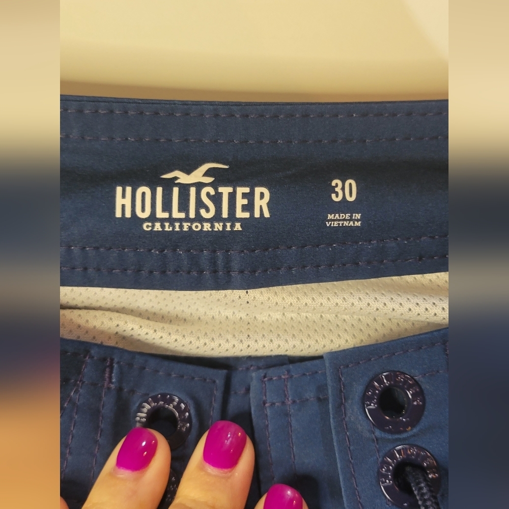 Hollister‎ mens blue swim trunks size 30 - Picture 7 of 8